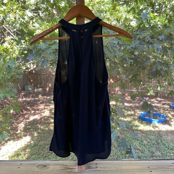 A.L.C Women's Black 100% Silk Moran Keyhole Blouse Size 2 - Picture 4 of 10